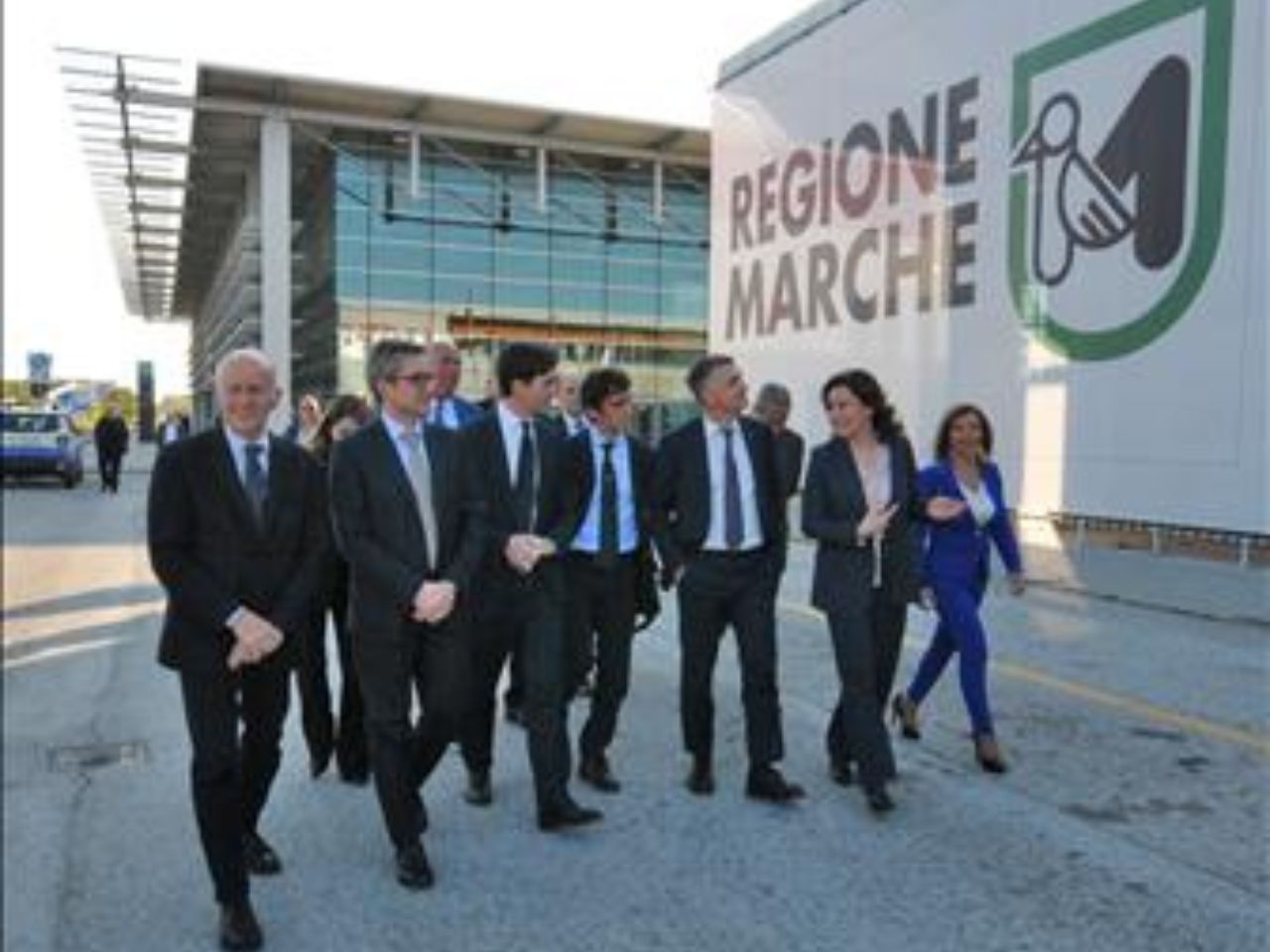 Il Presidente Acquaroli al Polo Intermodale Marche con i viceministri Rixi e Bignami