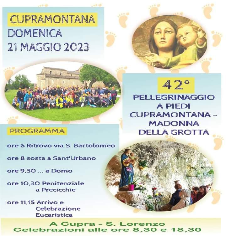 Programma pellegrinaggio Madonna della grotta, Cupramontana