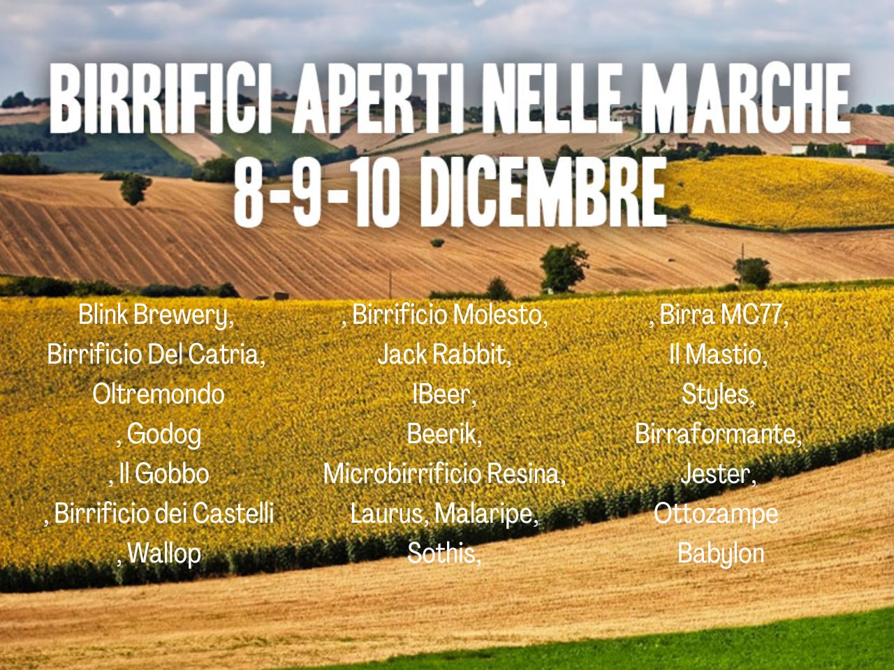 Birrifici Aperti Marche, dall’8 al 10 dicembre alla scoperta della birra marchigiana