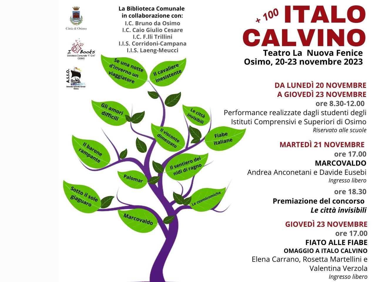 Dal 20 al 23 novembre ad Osimo, un Festival dedicato ad Italo Calvino