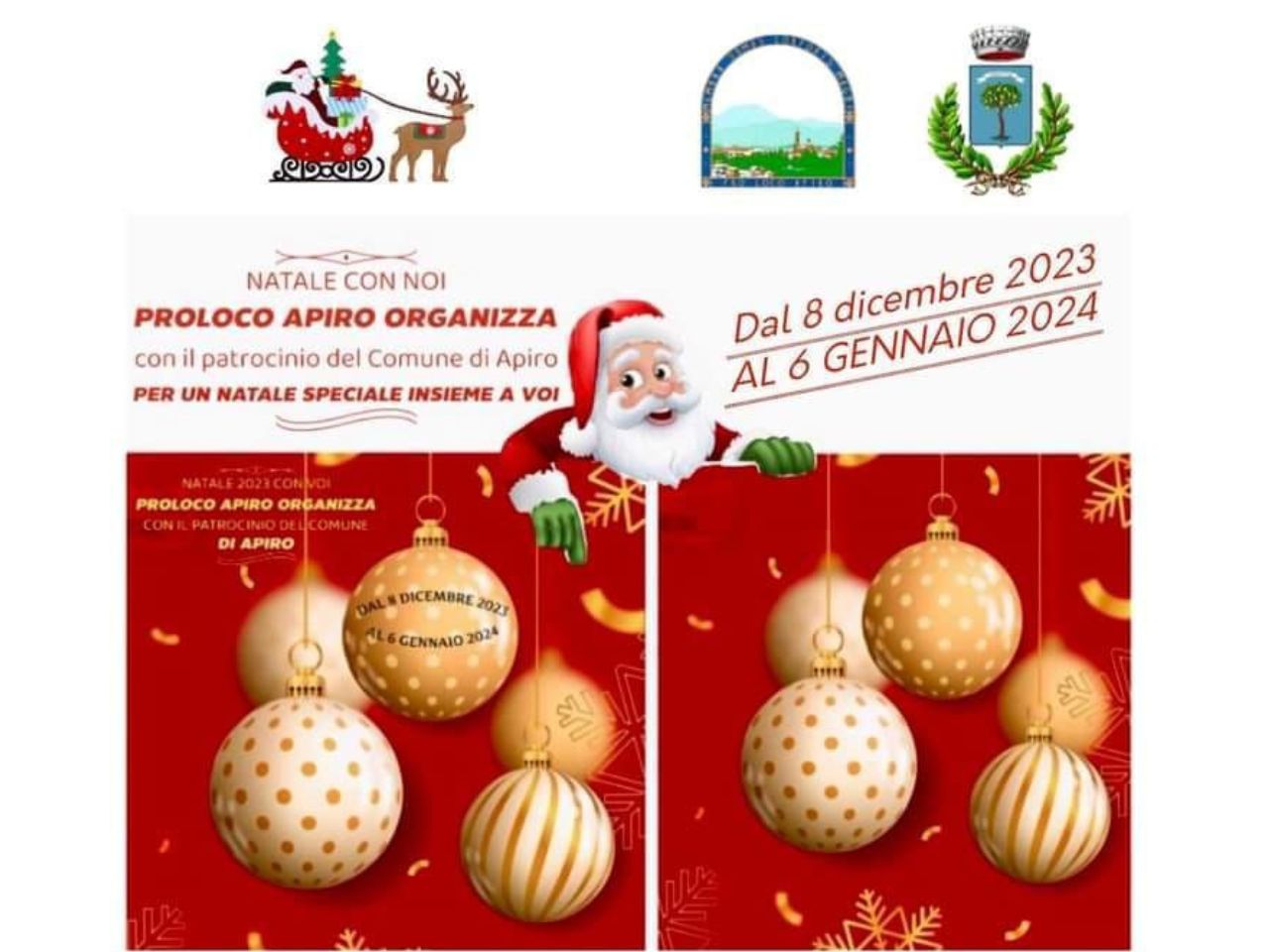 “Natale con noi”: calendario degli eventi natalizi ad Apiro
