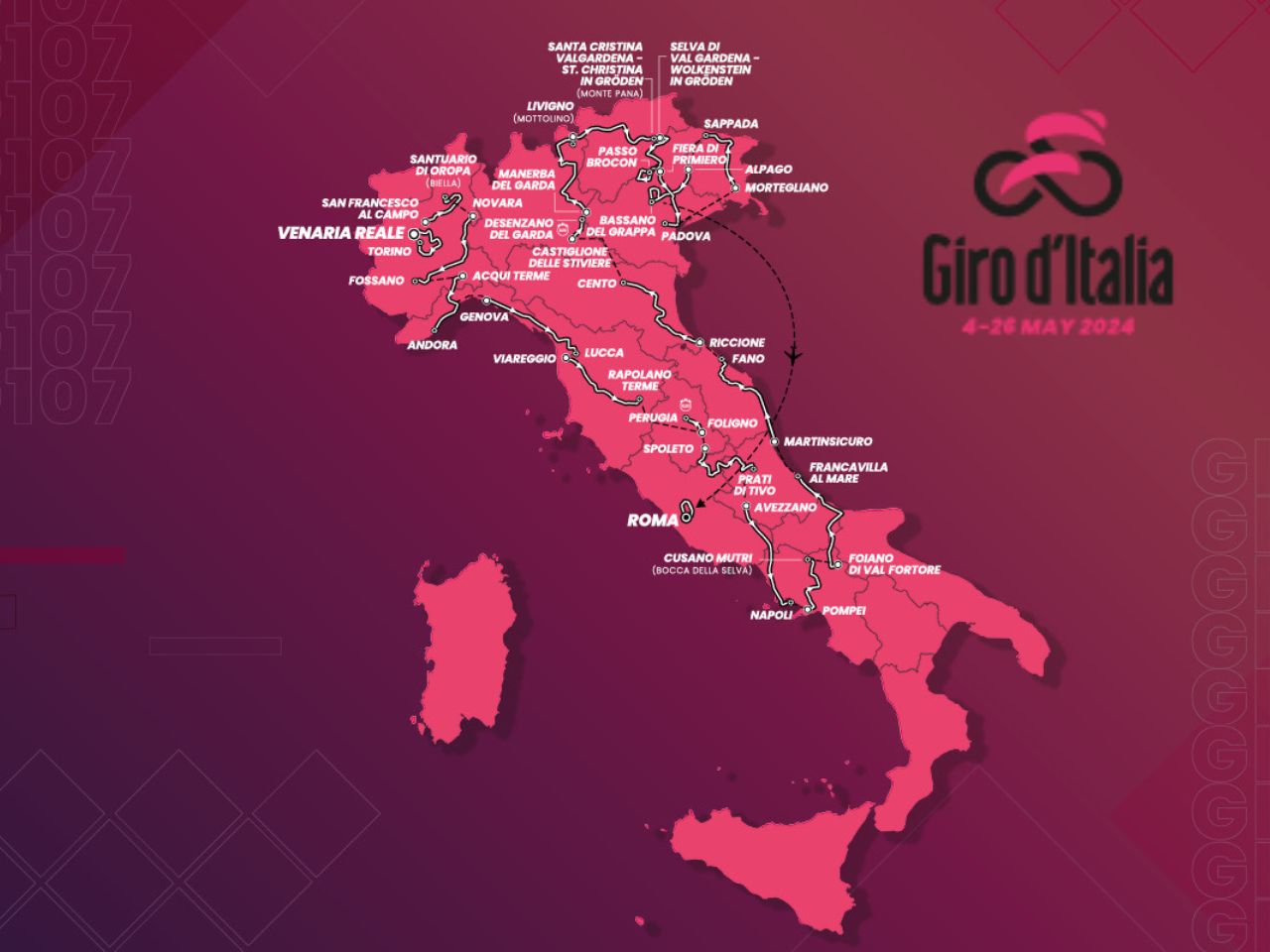 Il Giro d’Italia cambia “giro”, salta il passaggio a Santa Maria Nuova