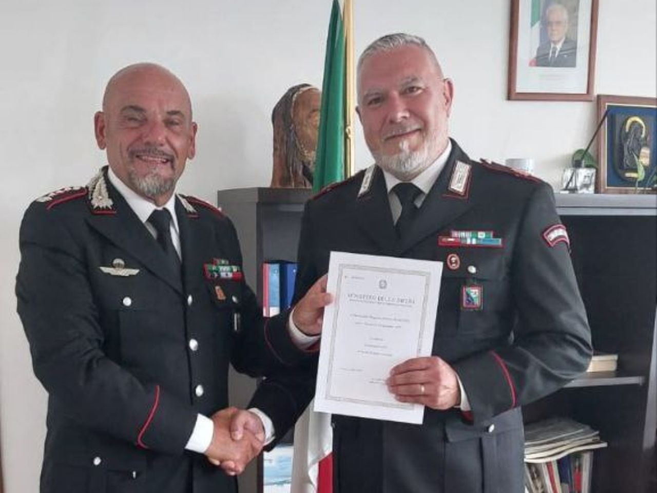 Medaglia d’oro al merito per il Maresciallo Maggiore Roberto Scarpone