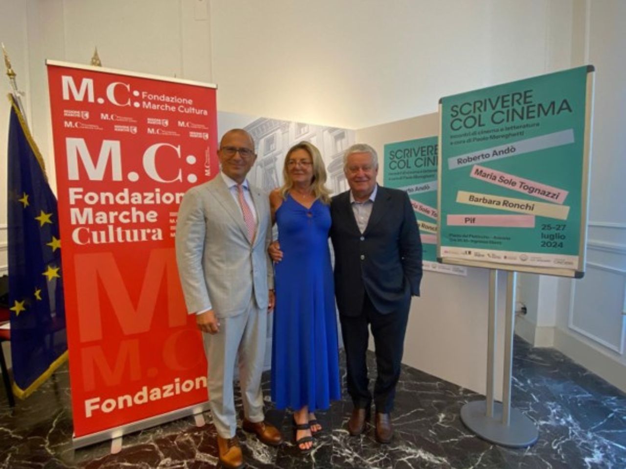 Pif, Roberto Andò, Maria Sole Tognazzi in Ancona per “Scrivere col cinema”