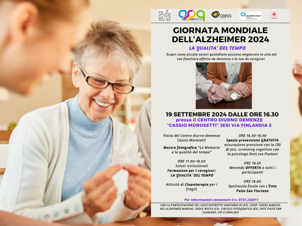 Giornata mondiale dell’Alzheimer al Centro diurno demenze “Cassio Morosetti”