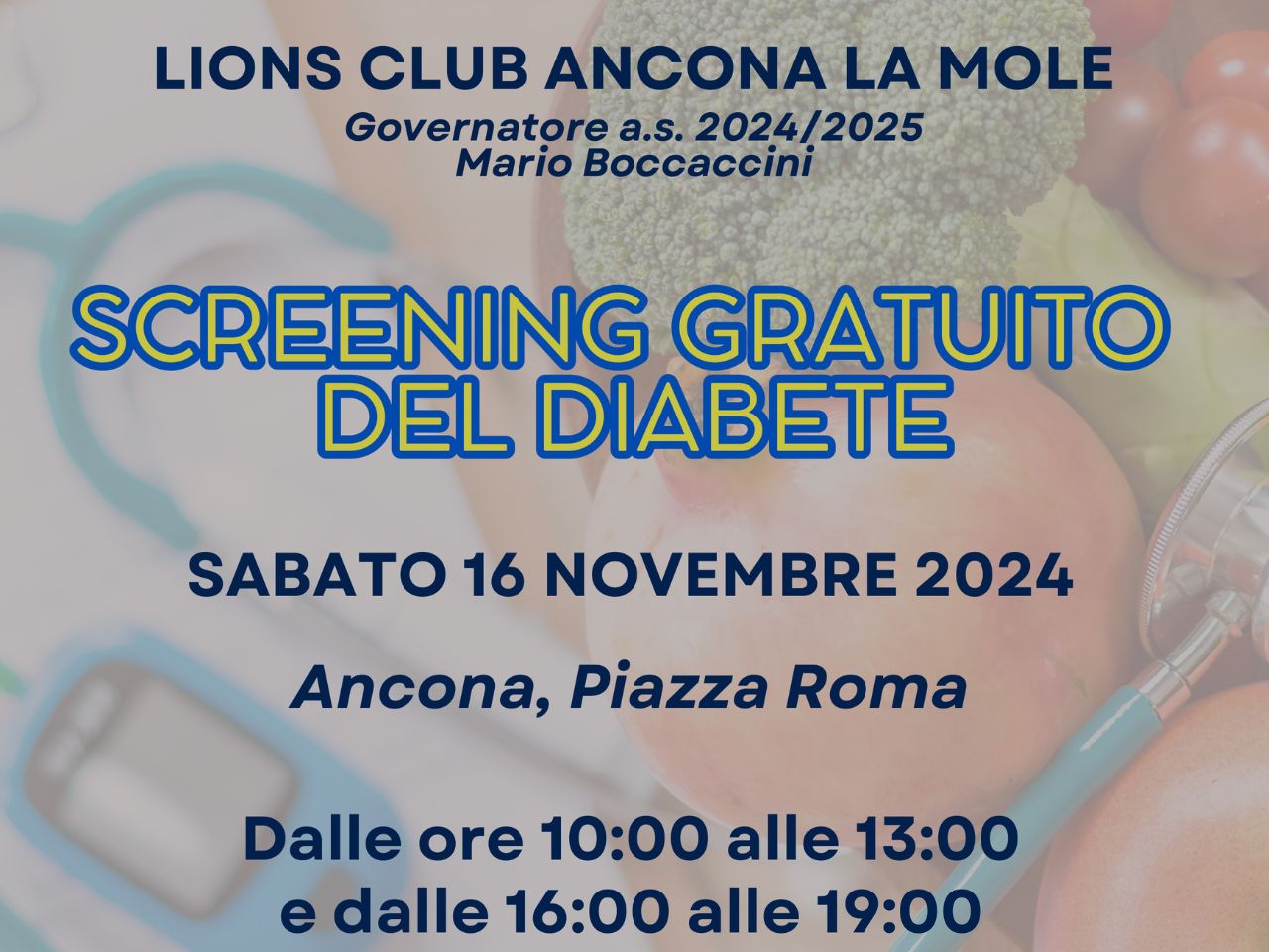 Prevenzione del diabete: screening gratuito in Piazza Roma Ancona