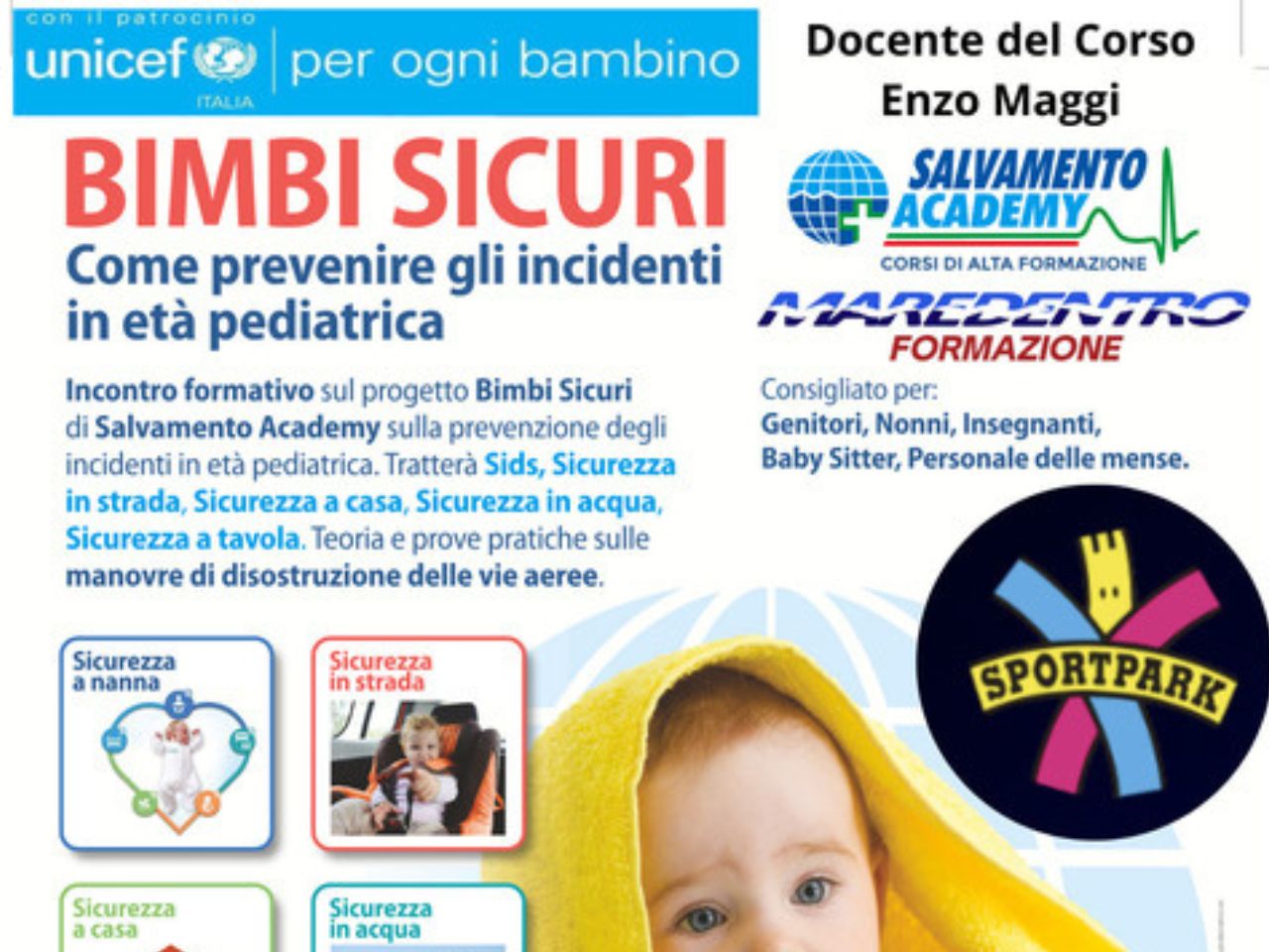 Fano, corso per prevenire incidenti in età pediatrica