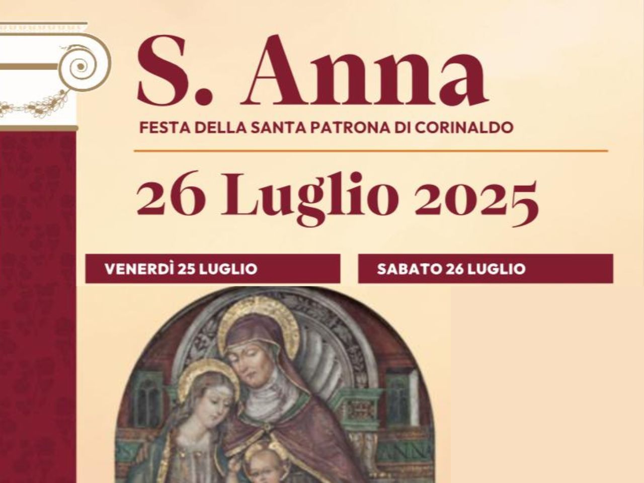Corinaldo celebra Sant’Anna: due giorni tra tradizione, fede e comunità