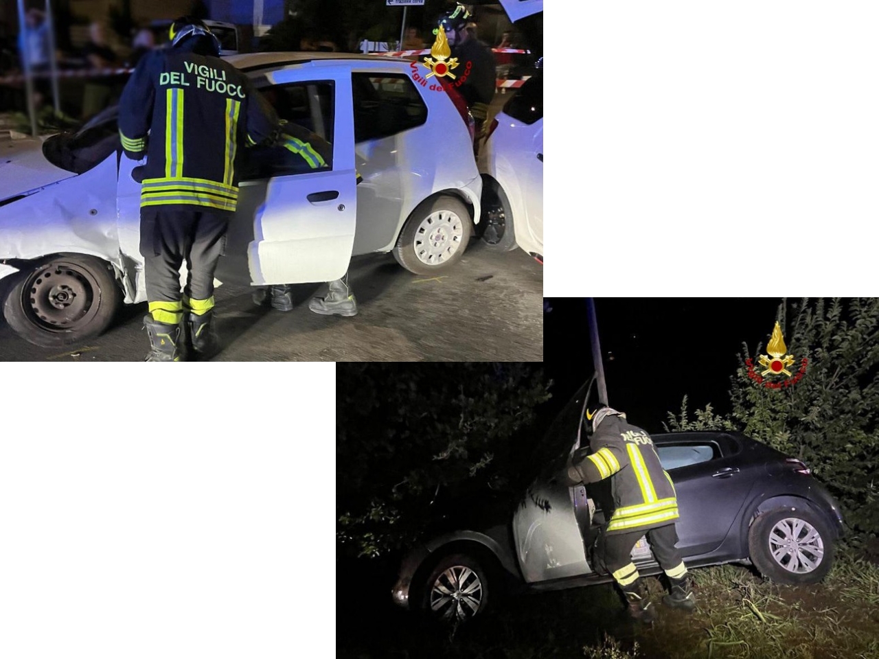 Incidenti stradali nel fermano: fuori strada e scontro tra auto