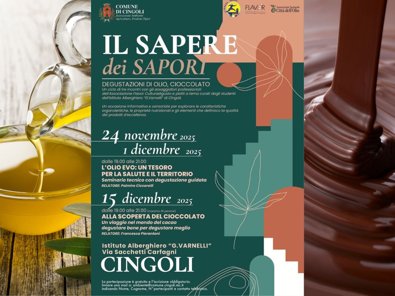 Cingoli, al via “Il Sapere dei Sapori”: degustazioni di olio e cioccolato all’Istituto Alberghiero