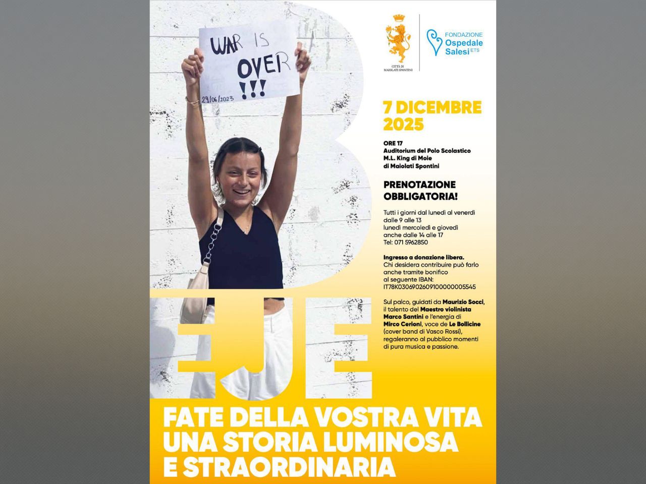 Maiolati Spontini, un evento per ricordare Benedetta Blasi: musica e solidarietà al Polo MICS