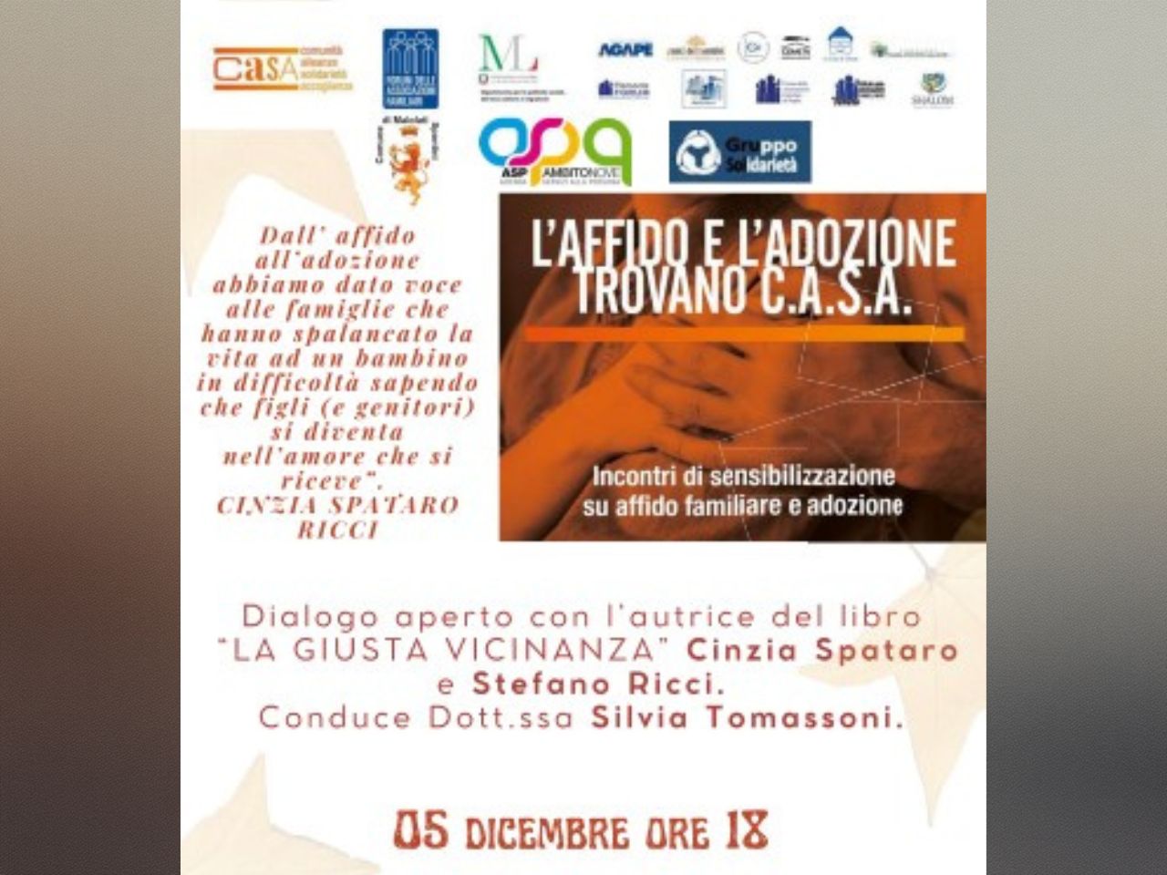 Moie, un incontro in Biblioteca per parlare di affido con l’autrice Cinzia Spataro