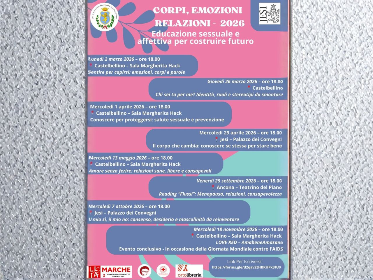 Jesi, Castelbellino, Ancona: al via un progetto di educazione affettiva e sessuale