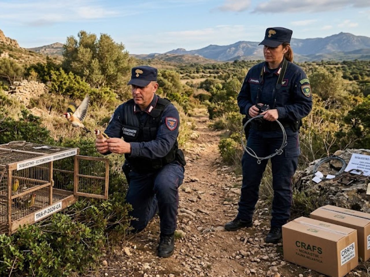 Operazione “Ali libere”: maxi stangata al bracconaggio nel sud Sardegna
