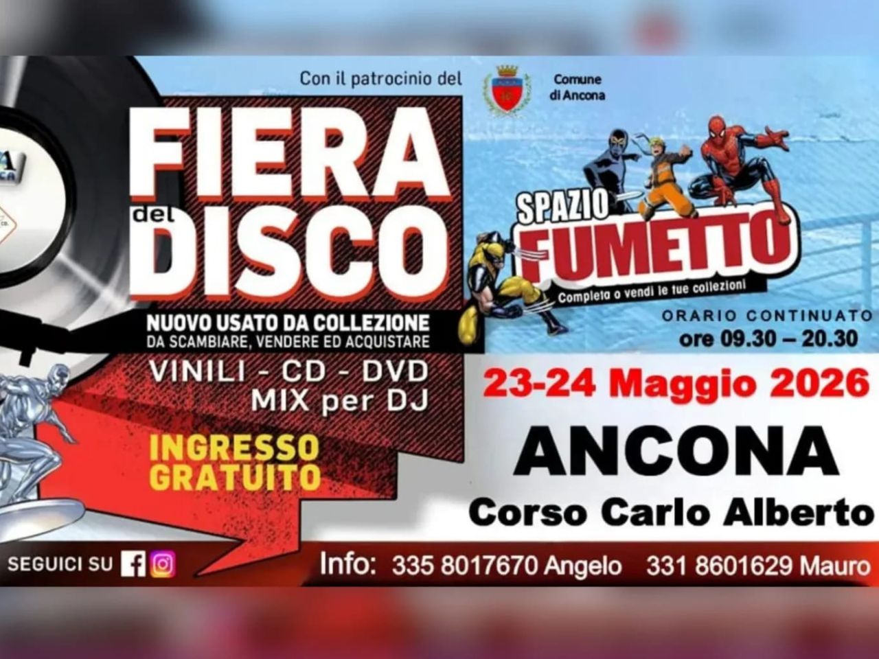 Vinili, fumetti e cultura pop: in Ancona arriva la Fiera del Disco e del Fumetto