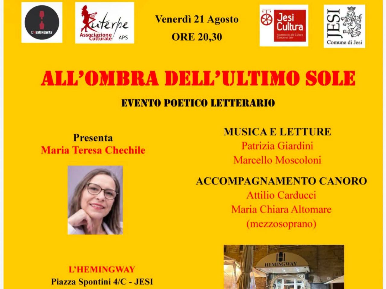 Jesi, venerdì 21 “All’ombra dell’ultimo sole”