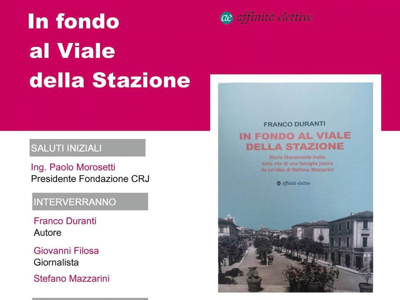 “In fondo al Viale della Stazione” il nuovo libro di Franco Duranti