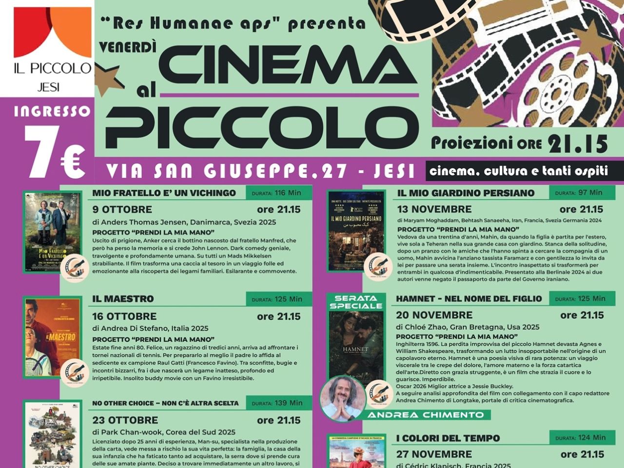 Jesi, “Venerdì cinema” al Piccolo
