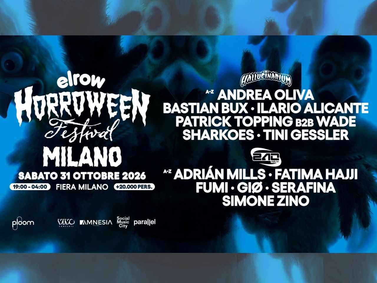 Elrow porta Horroween Festival a Milano: due palchi e una line up tra house e hard techno